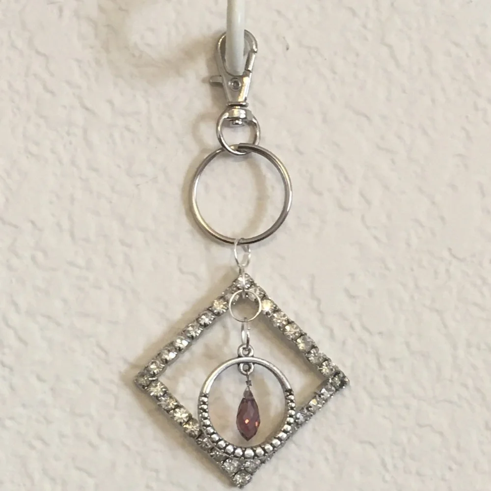 Vintage repurpose salvaged estate gem keychain